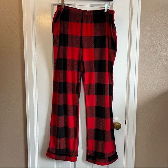 Red and Black Plaid Lounge Pants - Picture 1 of 5